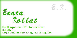 beata kollat business card