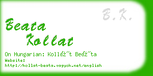 beata kollat business card